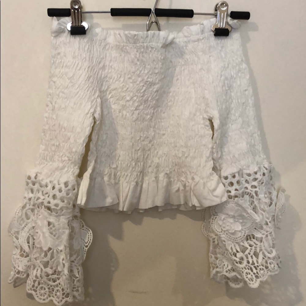 White off shoulder top